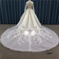 Jancember Luxury v neck Bridal Mermaid long sleeve wedding dress bridal gown satin